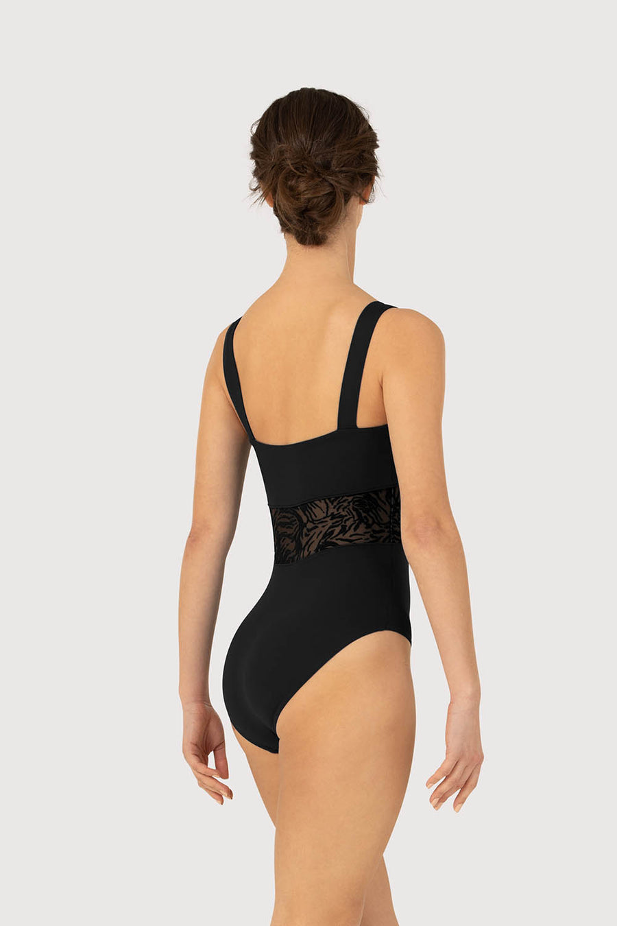 Chloe Mesh Panelled Wide Strap Leotard