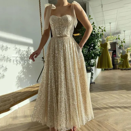 Sequined Sweetheart Prom Dress