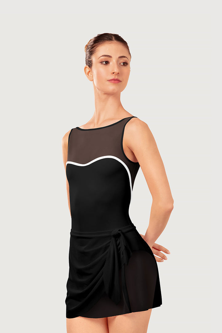 Aras Mock Tie Womens Mesh Skirt - The Stage Shop