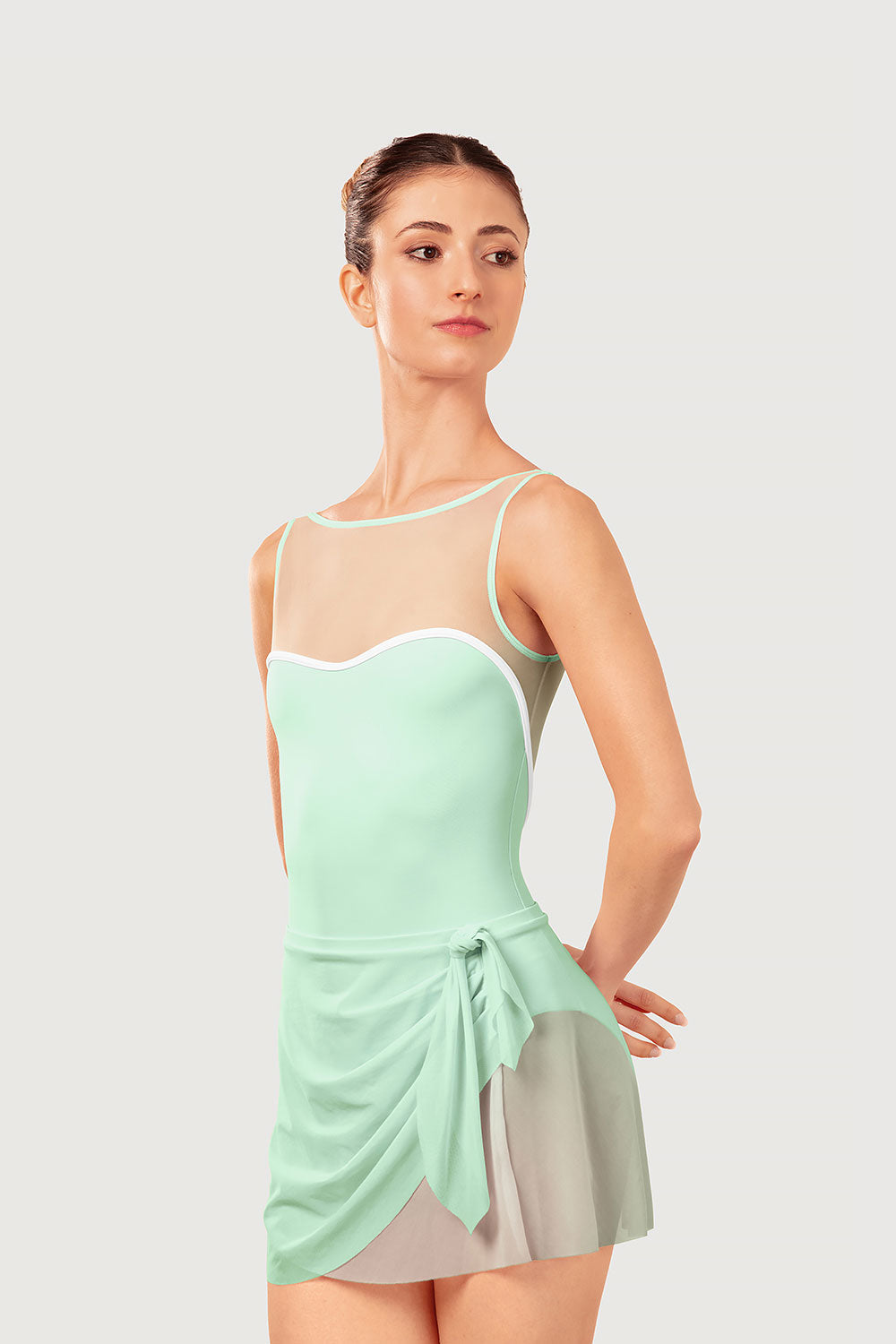 Aras Mock Tie Womens Mesh Skirt - The Stage Shop