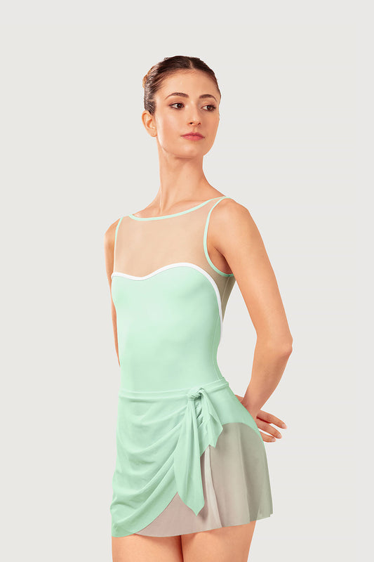 Aras Mock Tie Womens Mesh Skirt - The Stage Shop