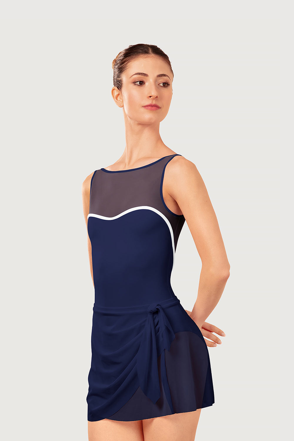 Aras Mock Tie Womens Mesh Skirt - The Stage Shop