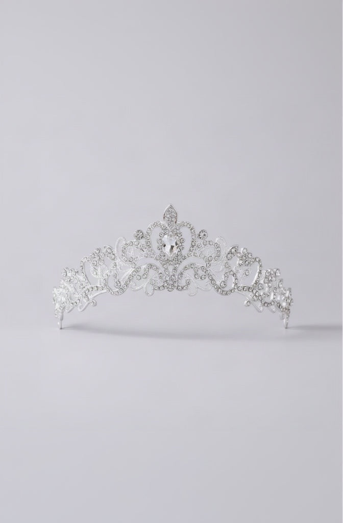 Silver tiara with crystals