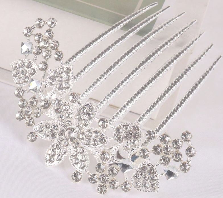 Diamante Flower Hair Comb