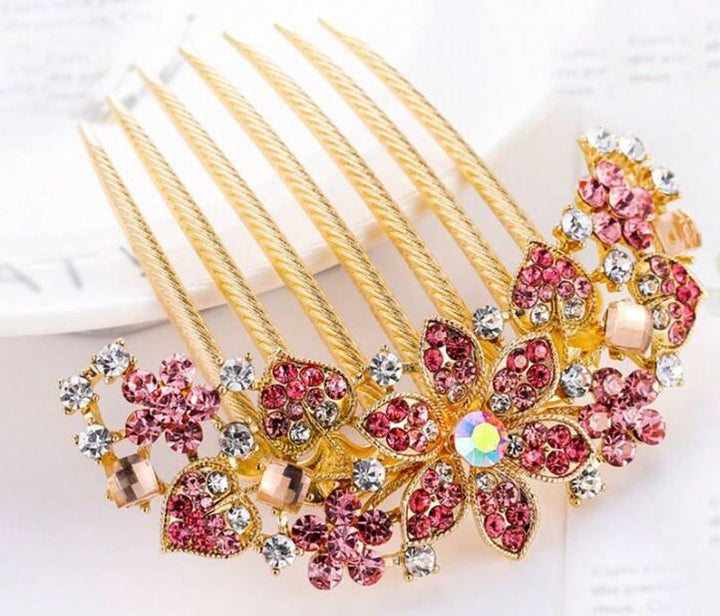 Diamante Flower Hair Comb