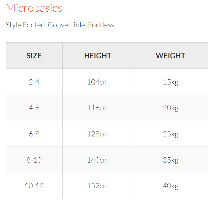 Fiesta Footed Matte Micro Basics Child - The Stage Shop