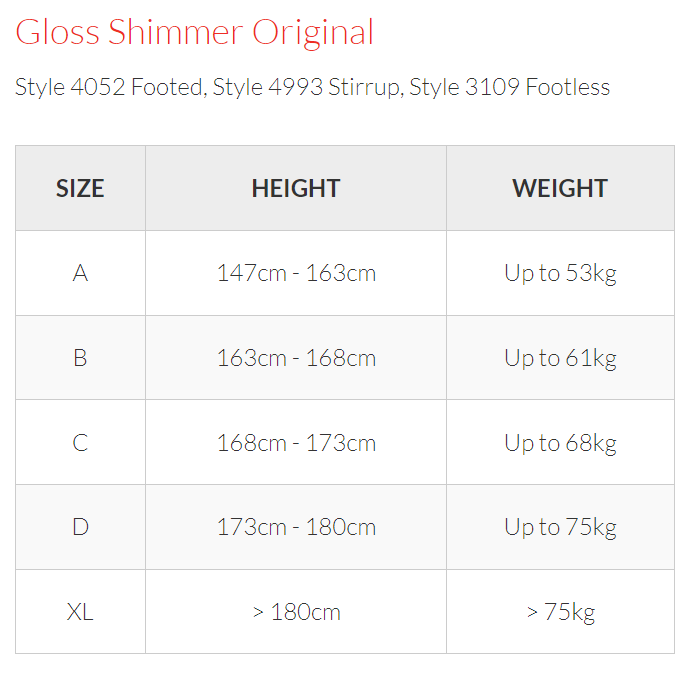 Fiesta Footless Gloss Tights Adult - The Stage Shop