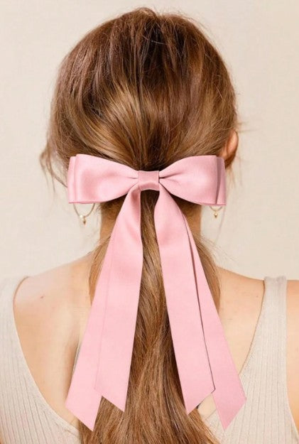 Satin Hair Bow with clip - The Stage Shop