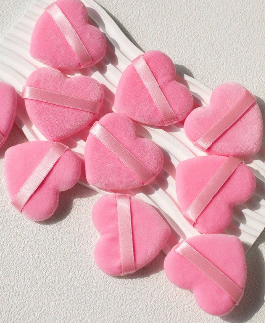 Velvet Heart Shaped Makeup Powder Puff 1 pcs - The Stage Shop