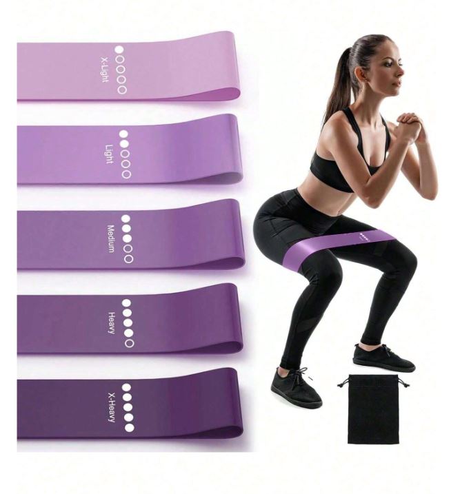5-Piece Yoga Resistance Band Set X-Light - X-Heavy