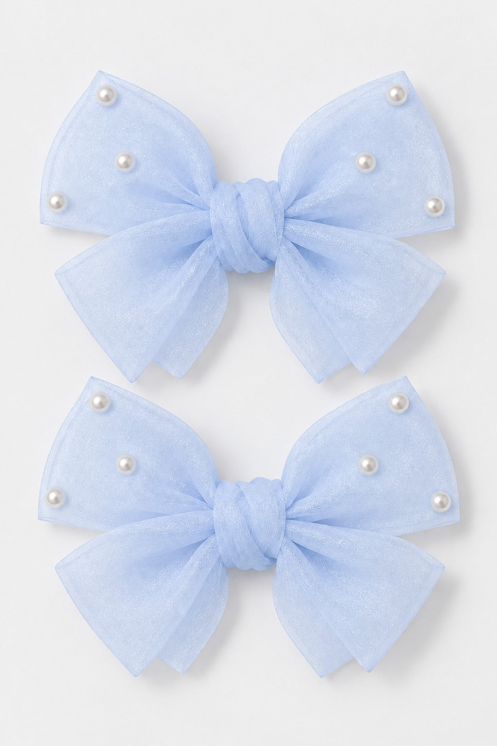 Pastel Bow Pearl Hair Clip Pair