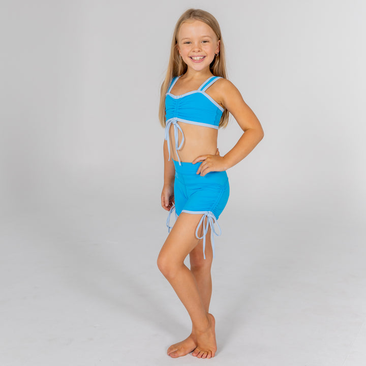 Blue Pop Crop &amp; Short Set - Girls - The Stage Shop