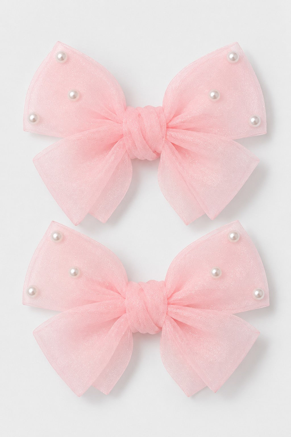Pastel Bow Pearl Hair Clip Pair