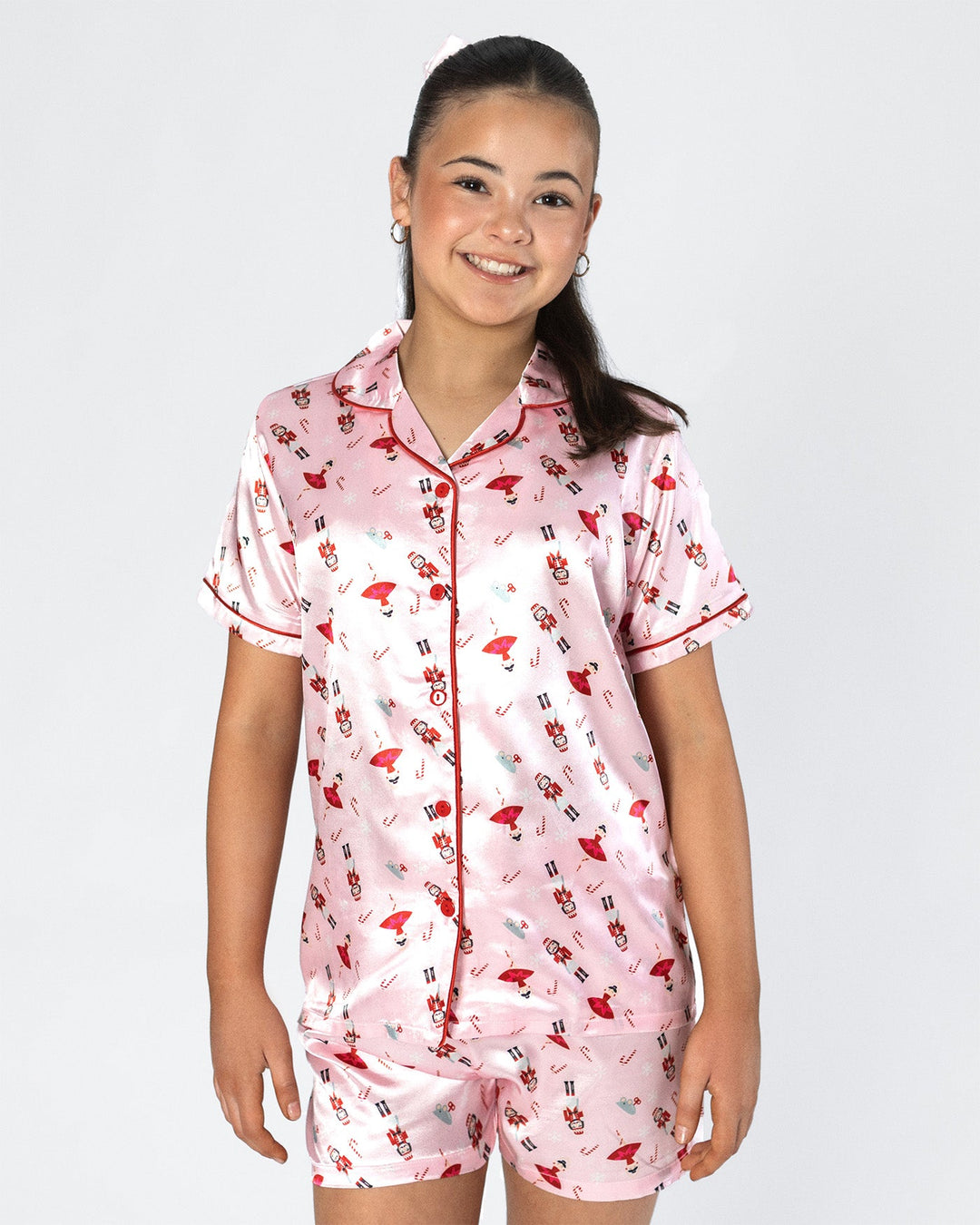 Christmas Satin Silk Pyjama Set - Girls