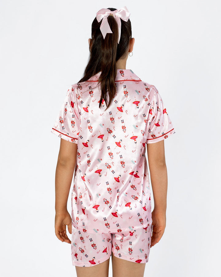 Christmas Satin Silk Pyjama Set - Girls