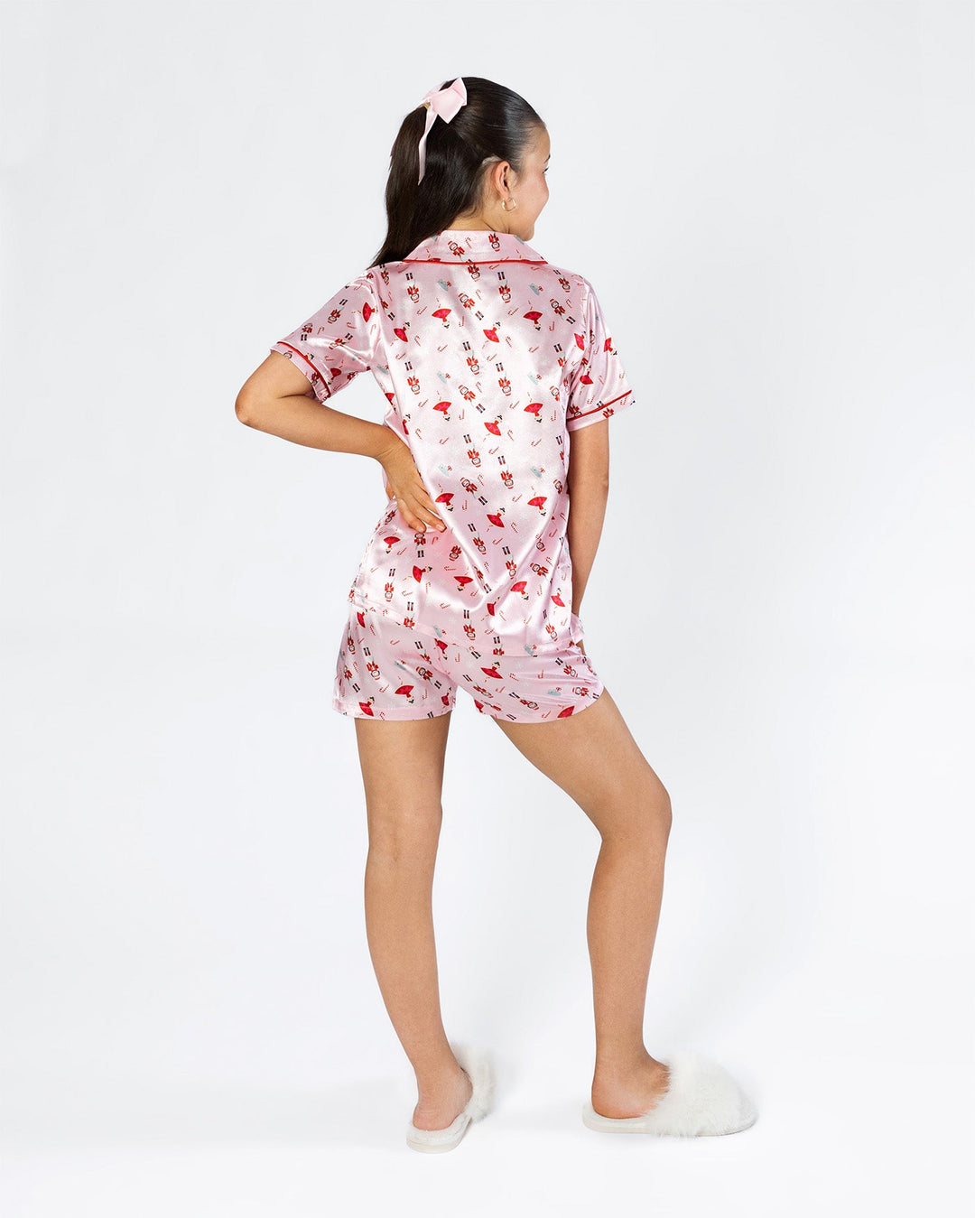 Christmas Satin Silk Pyjama Set - Girls