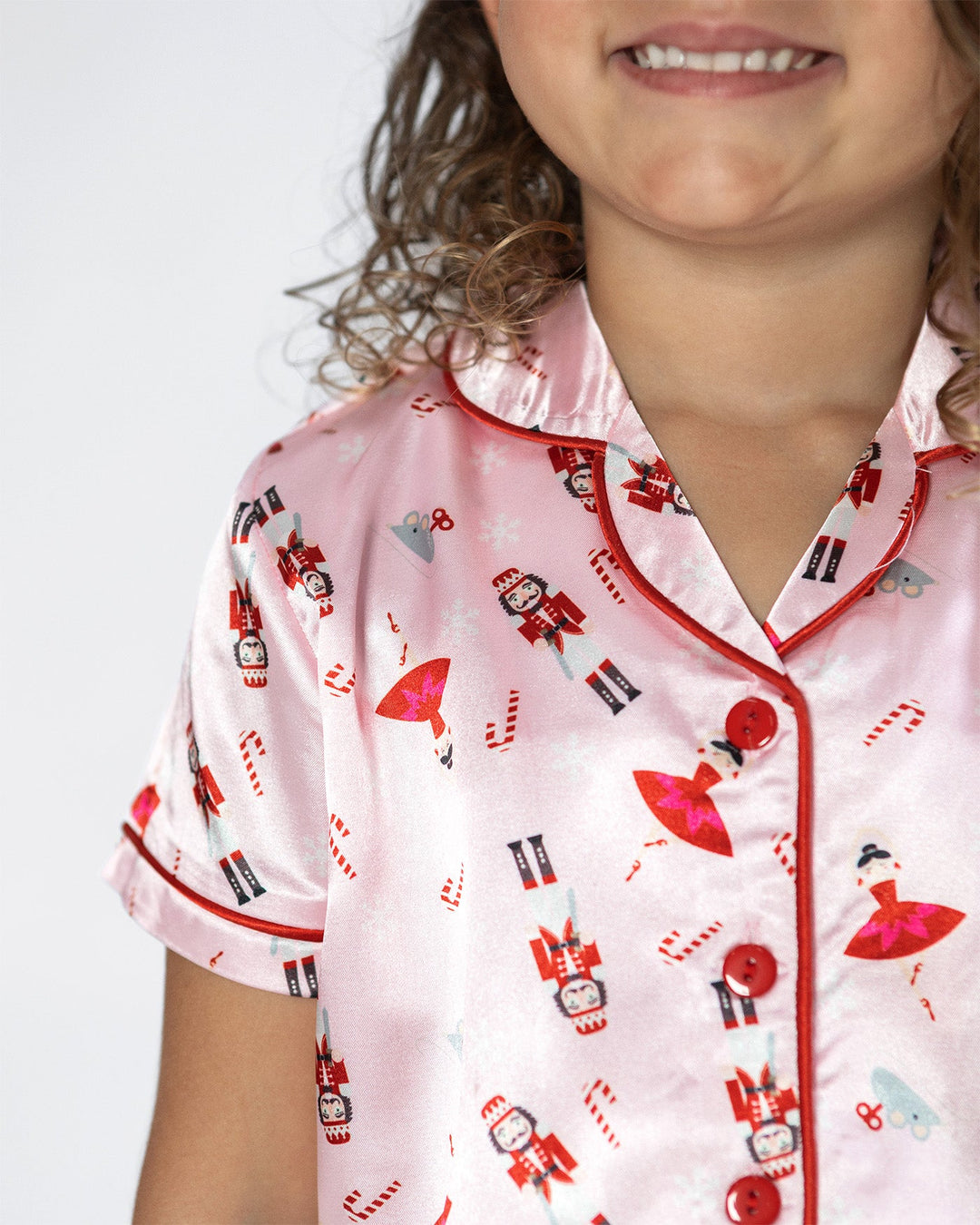 Christmas Satin Silk Pyjama Set - Girls