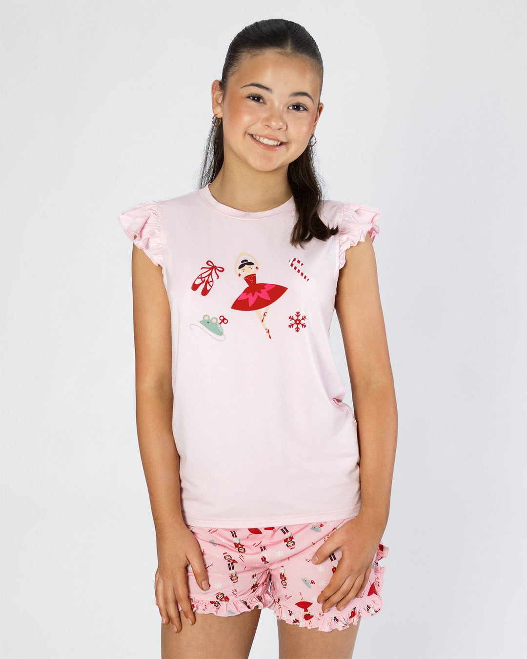 Christmas Frill Pyjama Set - Girls
