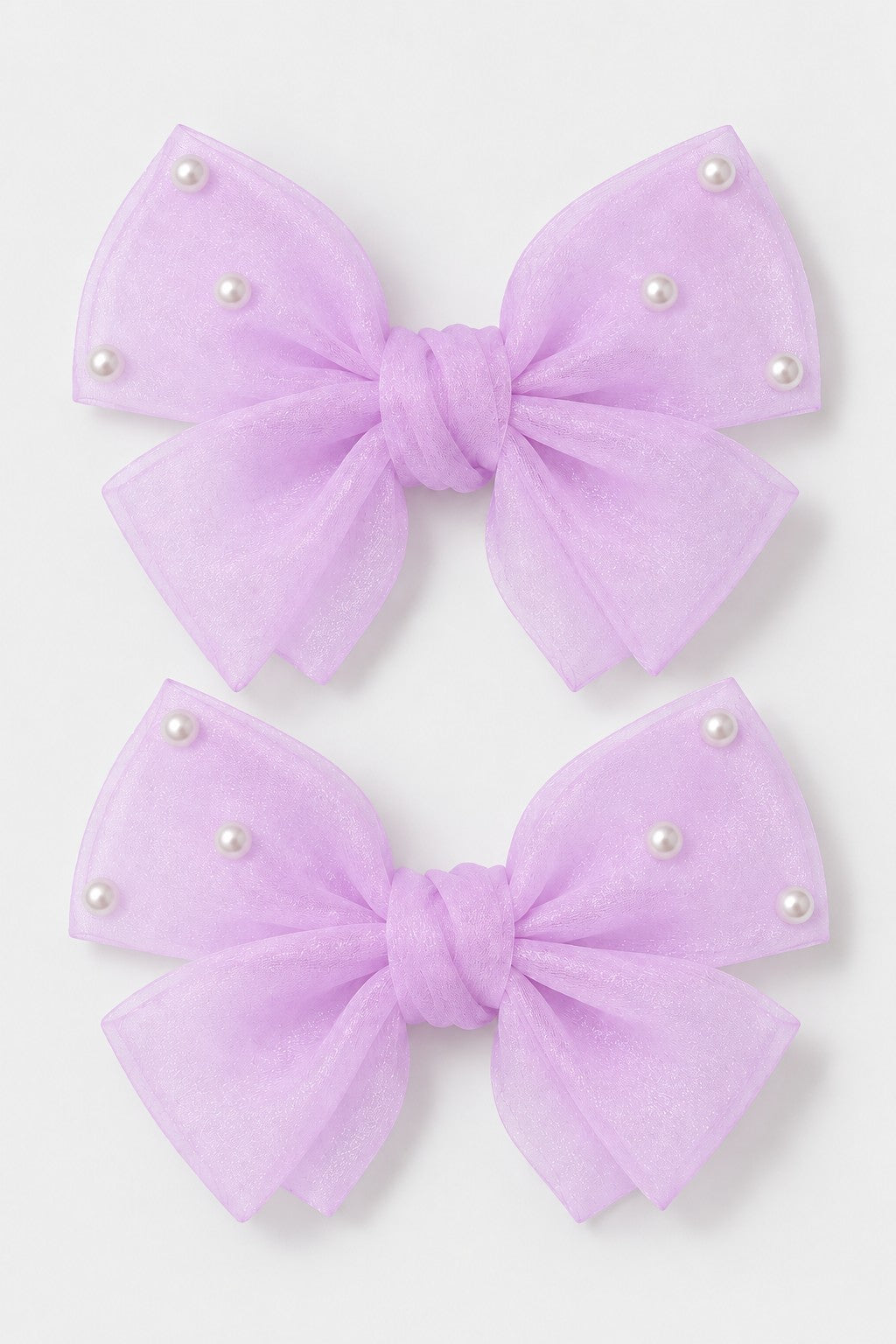 Pastel Bow Pearl Hair Clip Pair