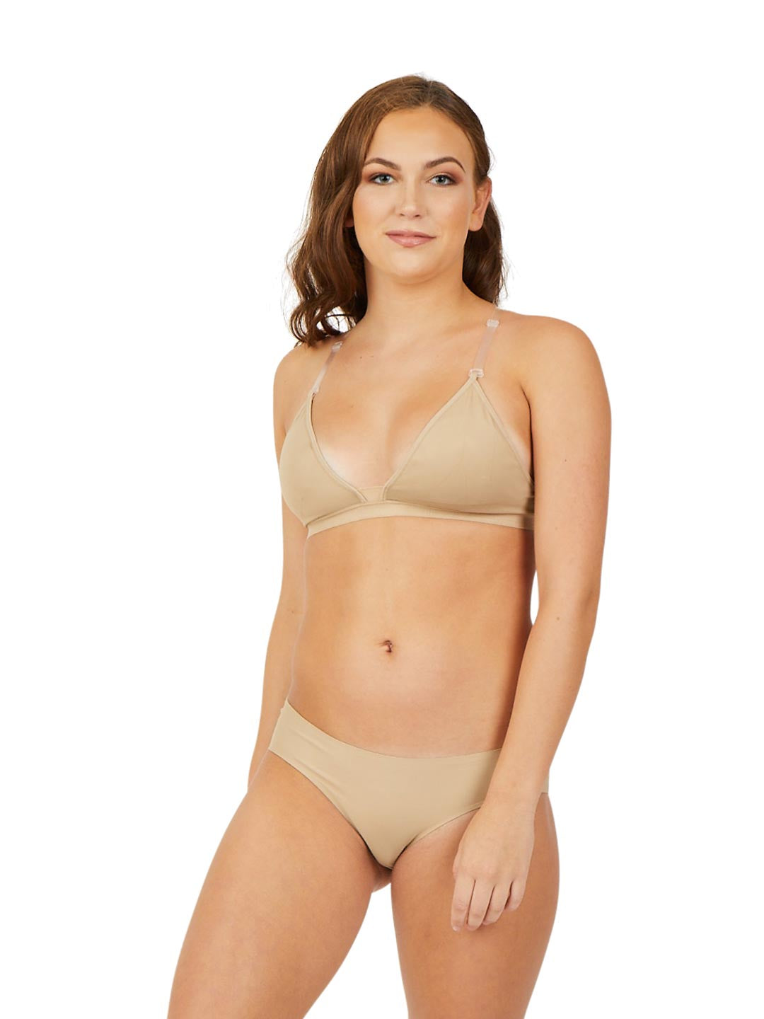 Deep Neck Clear Back Bra [Child] - The Stage Shop