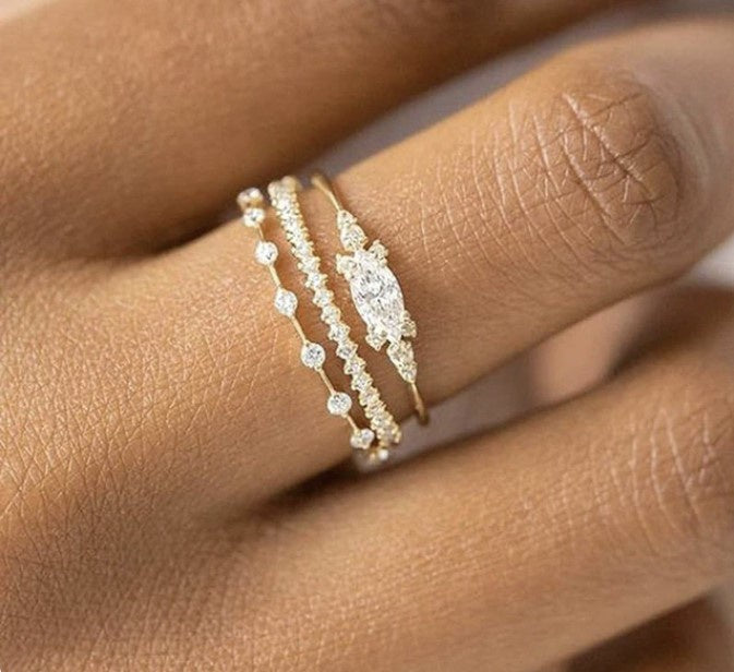 Gold Trio Ring Set - The Stage Shop