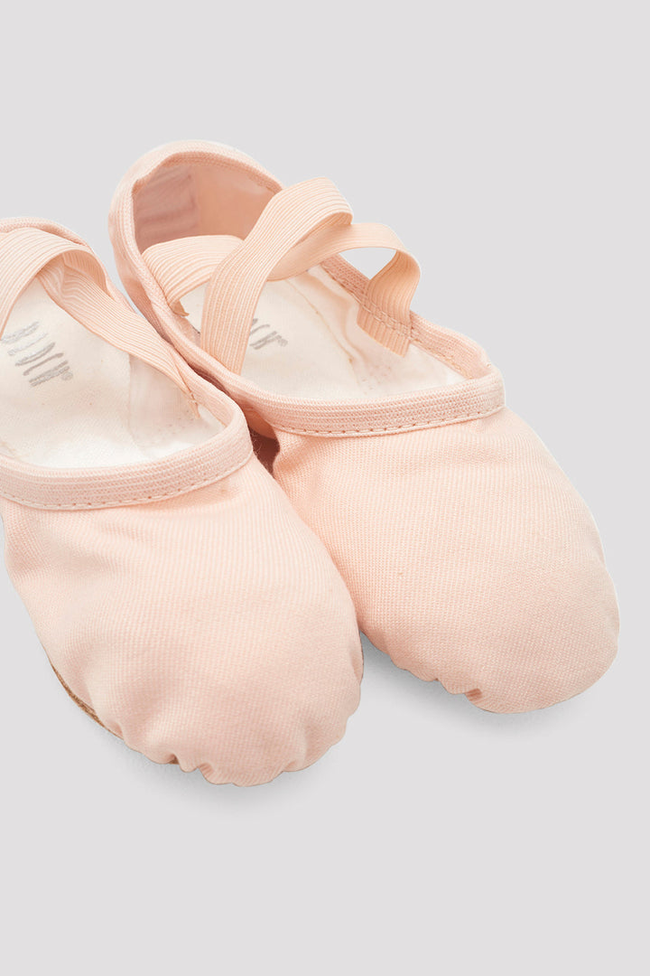 Theatrical Pink Bloch Performa Stretch Canvas Girls Ballet Flat [Theatrical Pink] - The Stage Shop