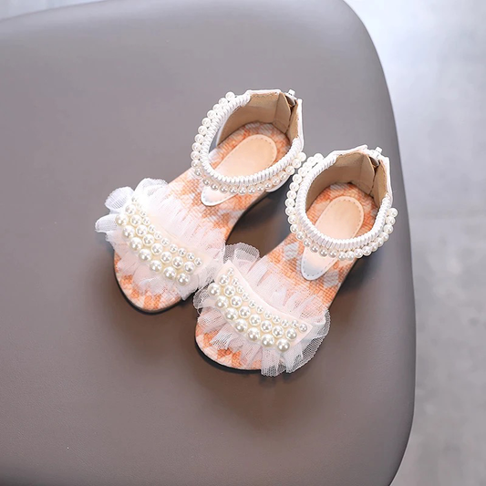 Lace and Pearl Sandals - The Stage Shop